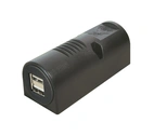 UTTAG USBx2, 12-24 VDC, 2x 2500mA,, PANELMONTERAD, LOCK