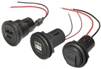 UTTAG USBx2, 12-24 VDC, 2x 2500mA,, PANELMONTERAD, LOCK