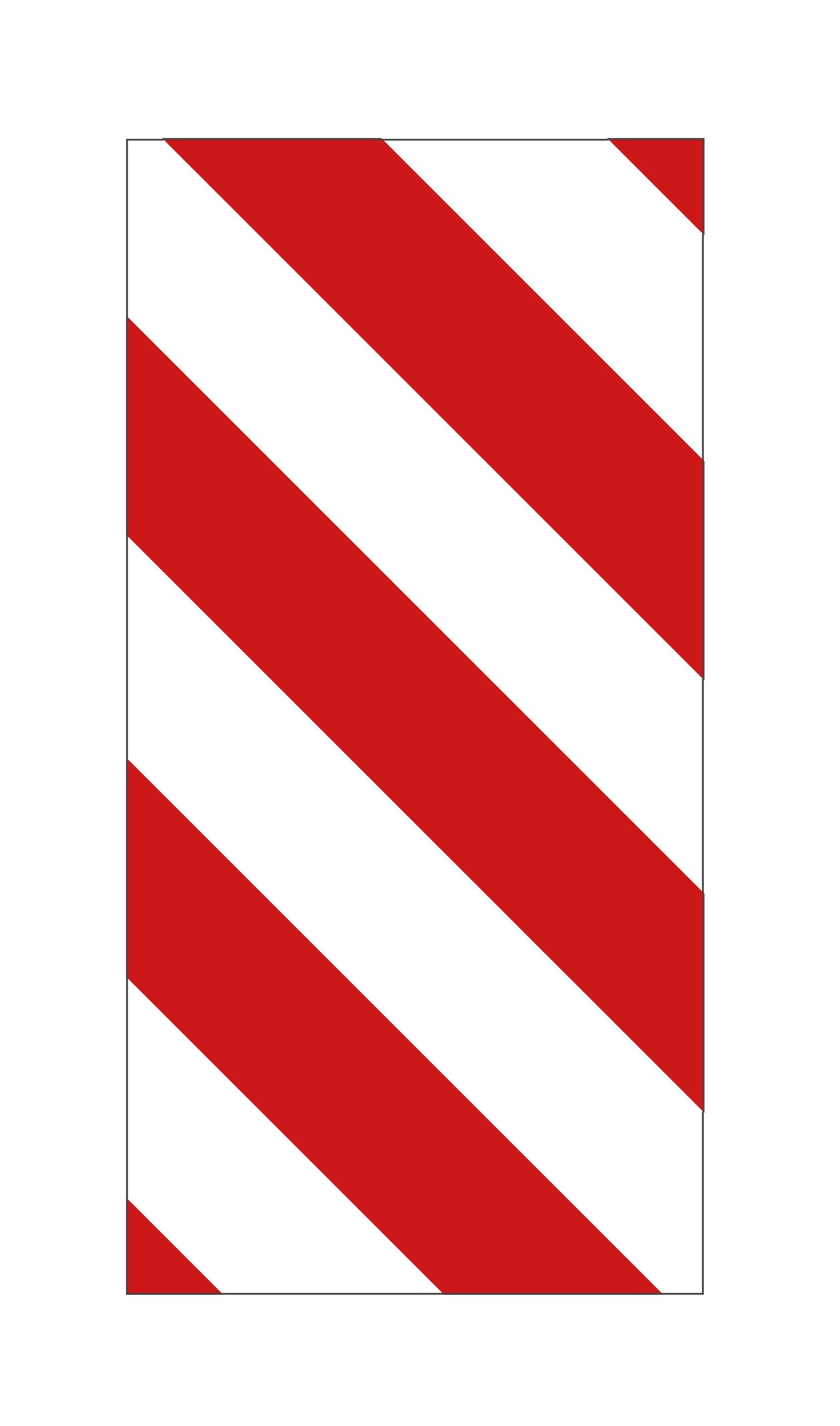 VARNINGSSKYLT SIDOMARKERING HÖGER, ALUMINIUM 282x565x1mm