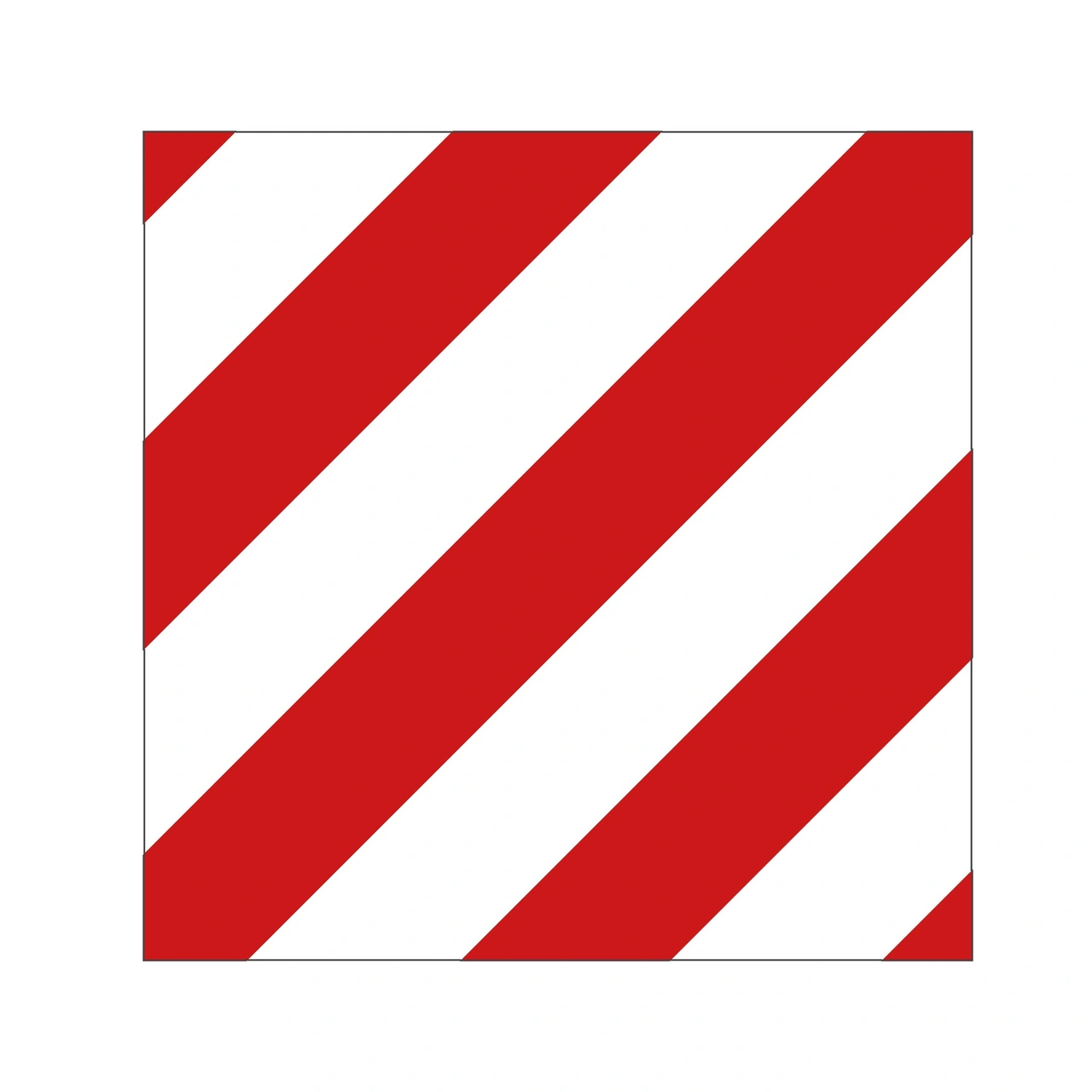 VARNINGSSKYLT SIDOMARKERING VÄNSTER, ALUMINIUM 423x423x1mm