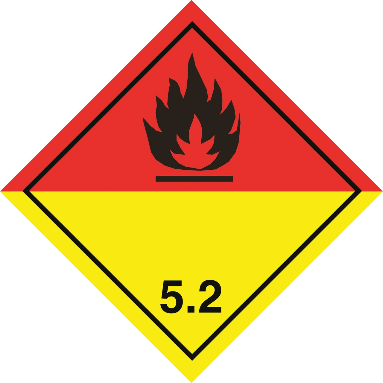 ETIKETT ORGANISKA PEROXIDER 5.2, SJÄLVHÄFT 300x300 mm 10st