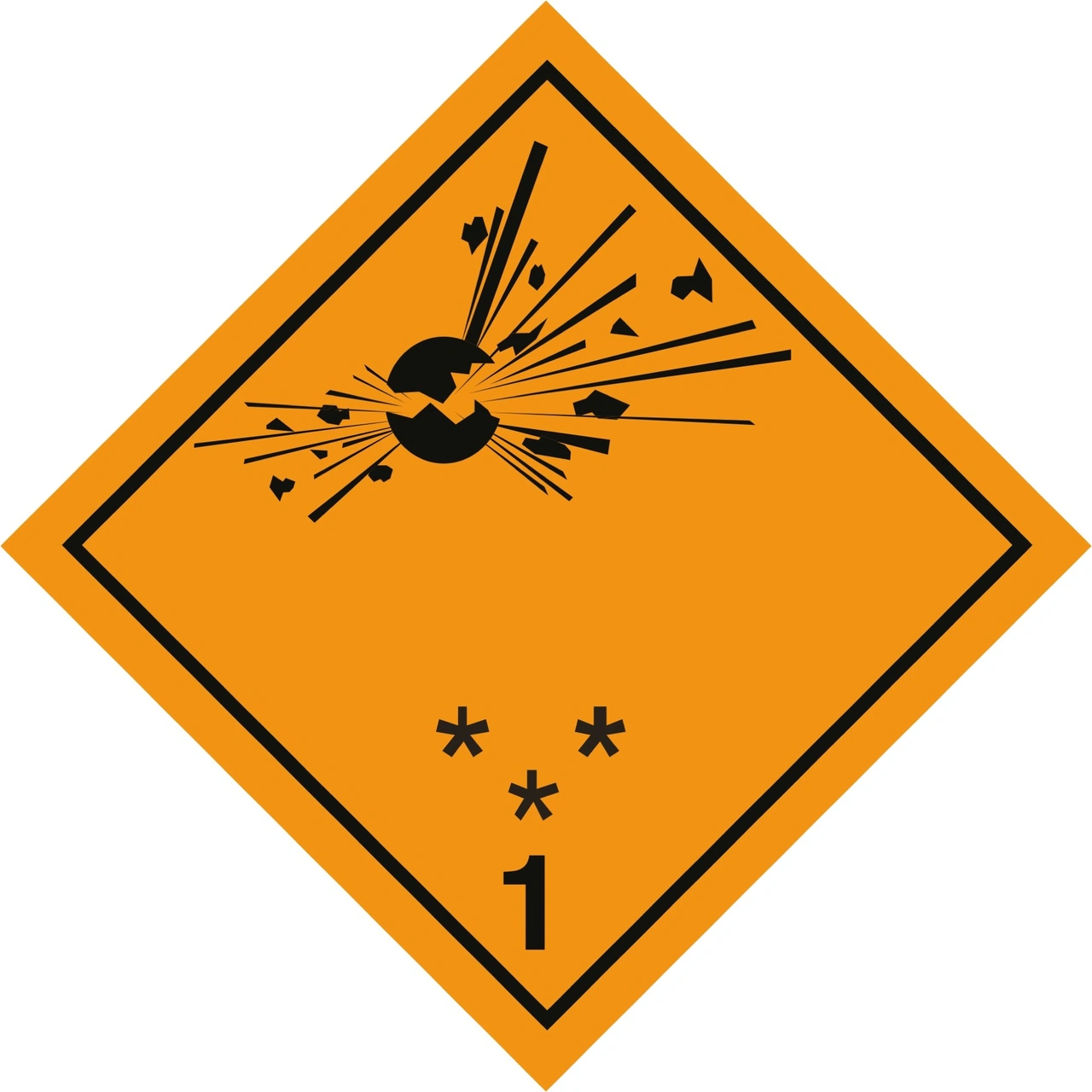 ETIKETT EXPLOSIONSRISK 1, SJÄLVHÄFT 300x300 mm 10st