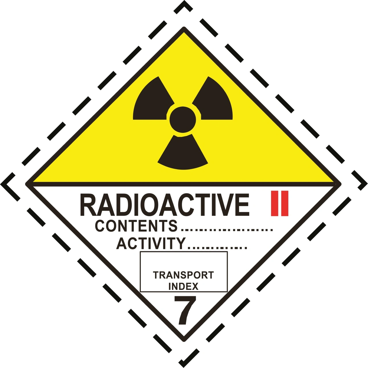 ETIKETT RADIOAKTIVT ÄNME KAT2, SJÄLVHÄFT300x300 mm 10st
