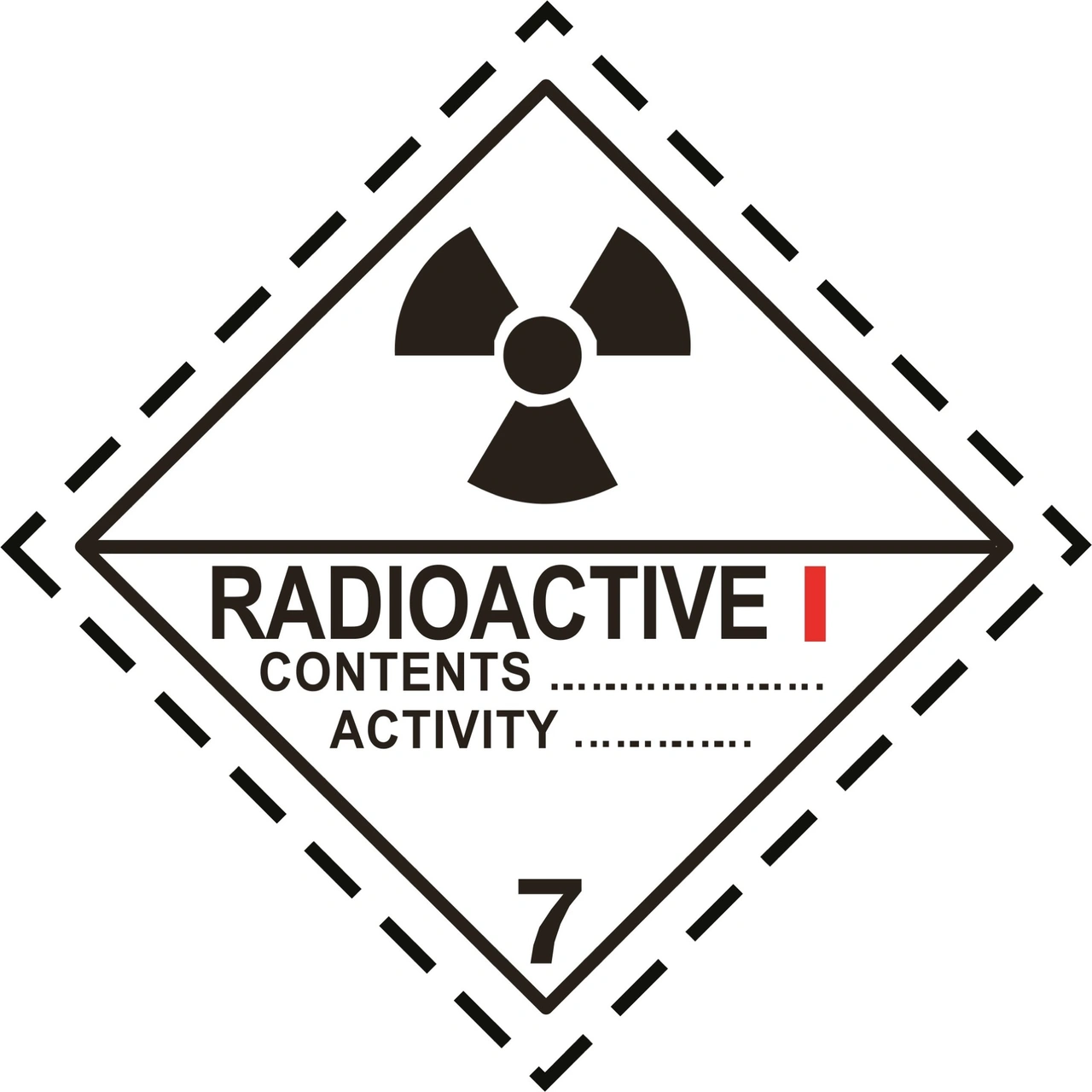 ETIKETT RADIOAKTIVT ÄMNE KAT1, SJÄLVHÄFT 300x300 mm 10st