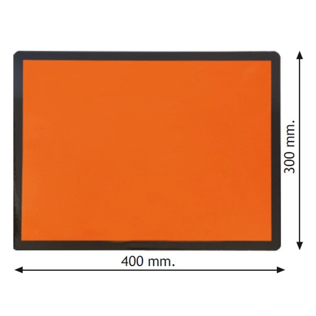 SKYLT FARLIGT GODS, ROSTFRI 400 x 300 x 1 mm