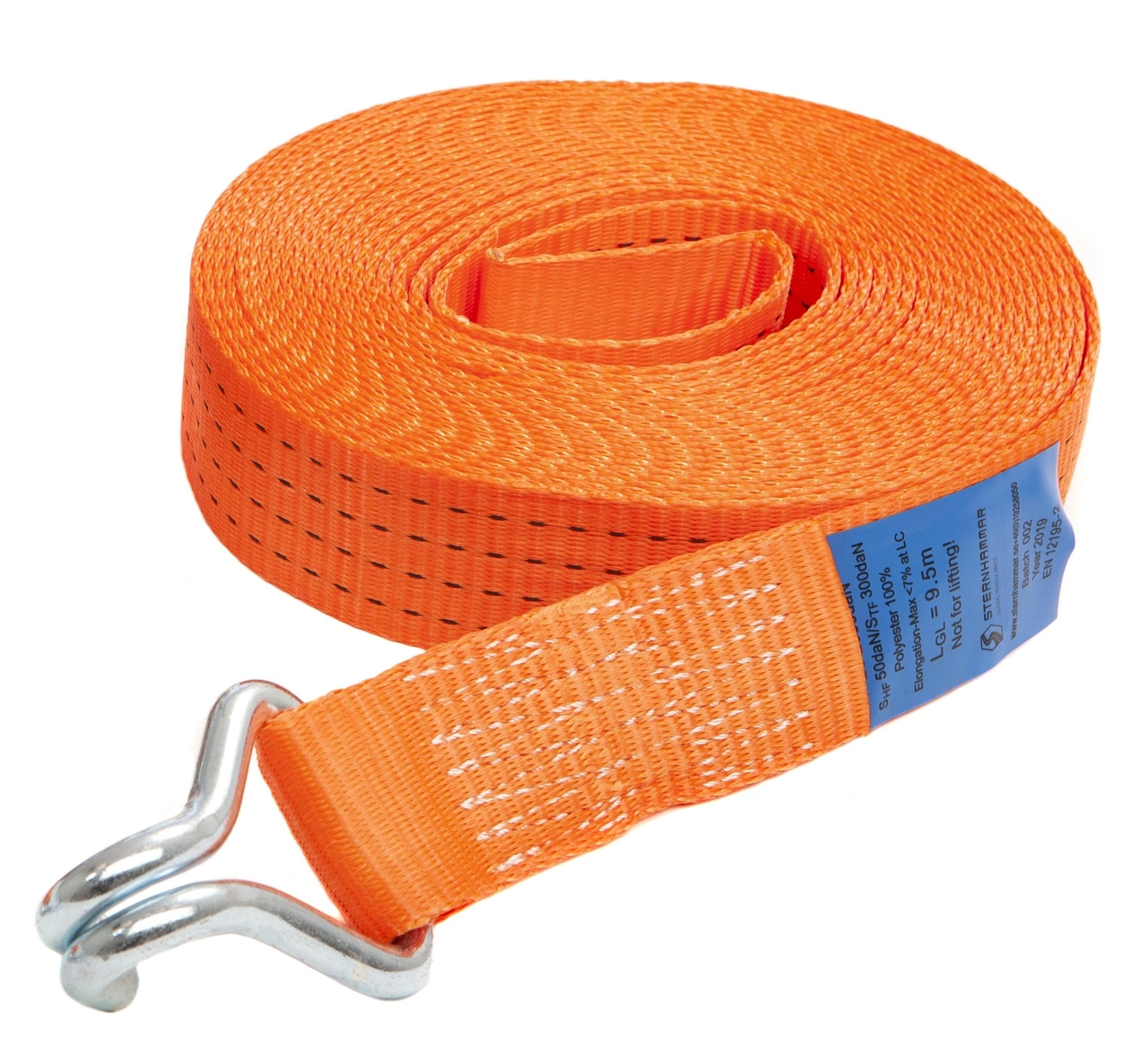 LÅNGDEL LC2000, 9.5m, 50mm, ORANGE, DUBBELKROK