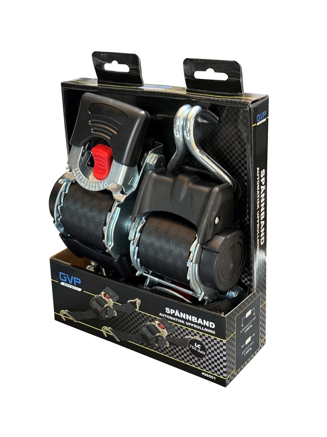 SPÄNNBAND ROLL UP LC 750, 50 mm x 3 m, 2 ST/FRP