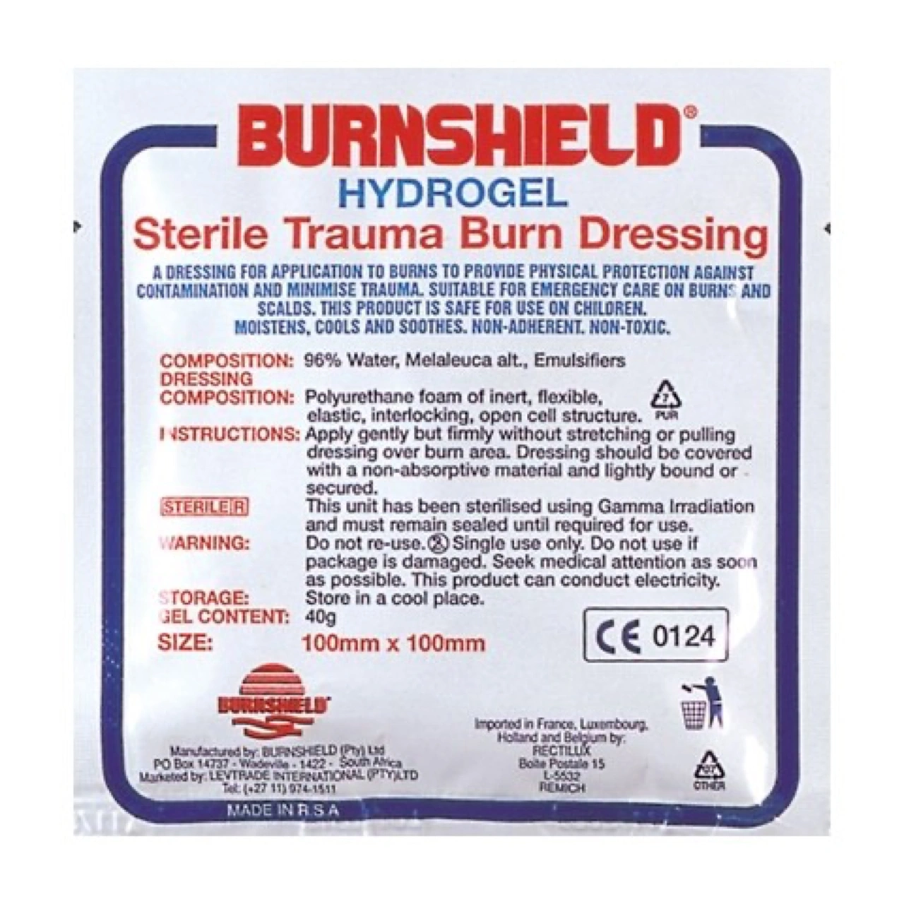 BRÄNNSKADEFILT 100X100 CM, BURNSHIELD
