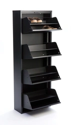 Skoskåp med 4 lådor, Svart