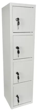Småfacksskåp 1000x250x250 mm, fyra fack, cyllås