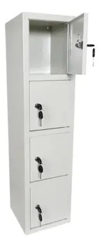 Småfacksskåp 1000x250x250 mm, fyra fack, cyllås