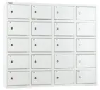 Småfacksskåp vägghängt 880x1000x200, 20 fack, cyl.lås