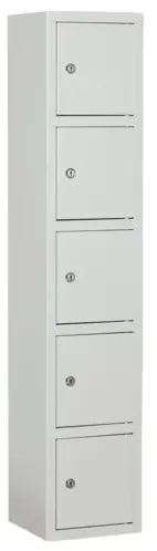 Småfacksskåp 1250x250x250 mm, fem fack, cyllås