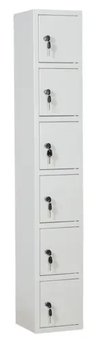 Småfacksskåp 1500x250x250 mm, sex fack, cyllås