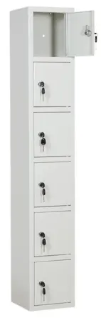 Småfacksskåp 1500x250x250 mm, sex fack, cyllås