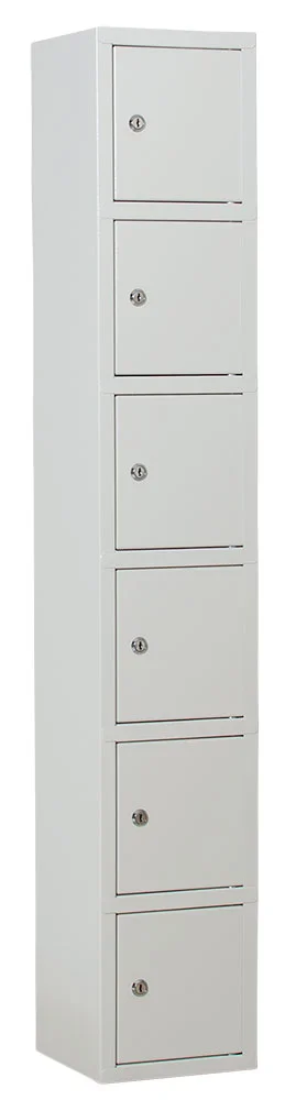 Småfacksskåp 1500x250x250 mm, sex fack, cyllås