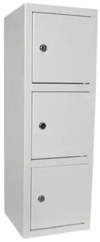 Småfacksskåp 750x250x250 mm, tre fack, cyllås