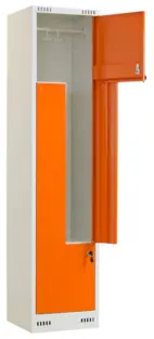 Elevskåp Z-robust 1750x400x550 mm, plant, cyllås, 2 Z-dörr