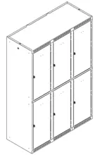 Klädskåp 1750x900x550 mm, cyllås, 2x3 halvhöga dörrar