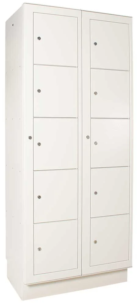 Tvättbytesskåp 1885x800x480 mm, 2x5 fack, sockel