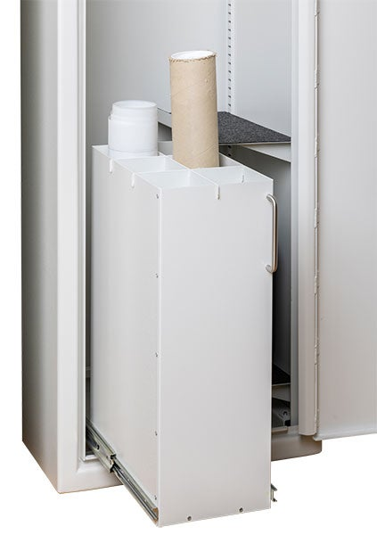 Utdragbar låda för ritningar A0/A1, inkl. 2 sidohyllor