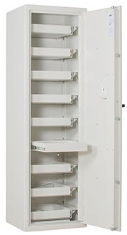 Utdragbar hylla/låda med kant och avdelare