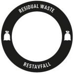 Dekal Restavfall till Multi(rund) 200mm inkast