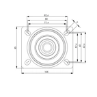 Länkhjul 100 mm, värmebeständig gummibana