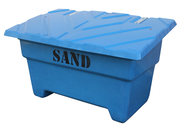 Sandlåda 550 liter för sandning och halkbekämpning, blå