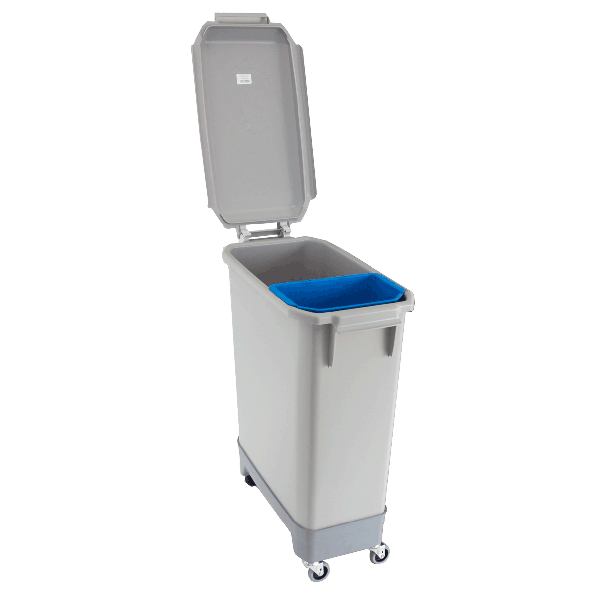 Plastkärl med lock, Komplett, 60 L, Grå