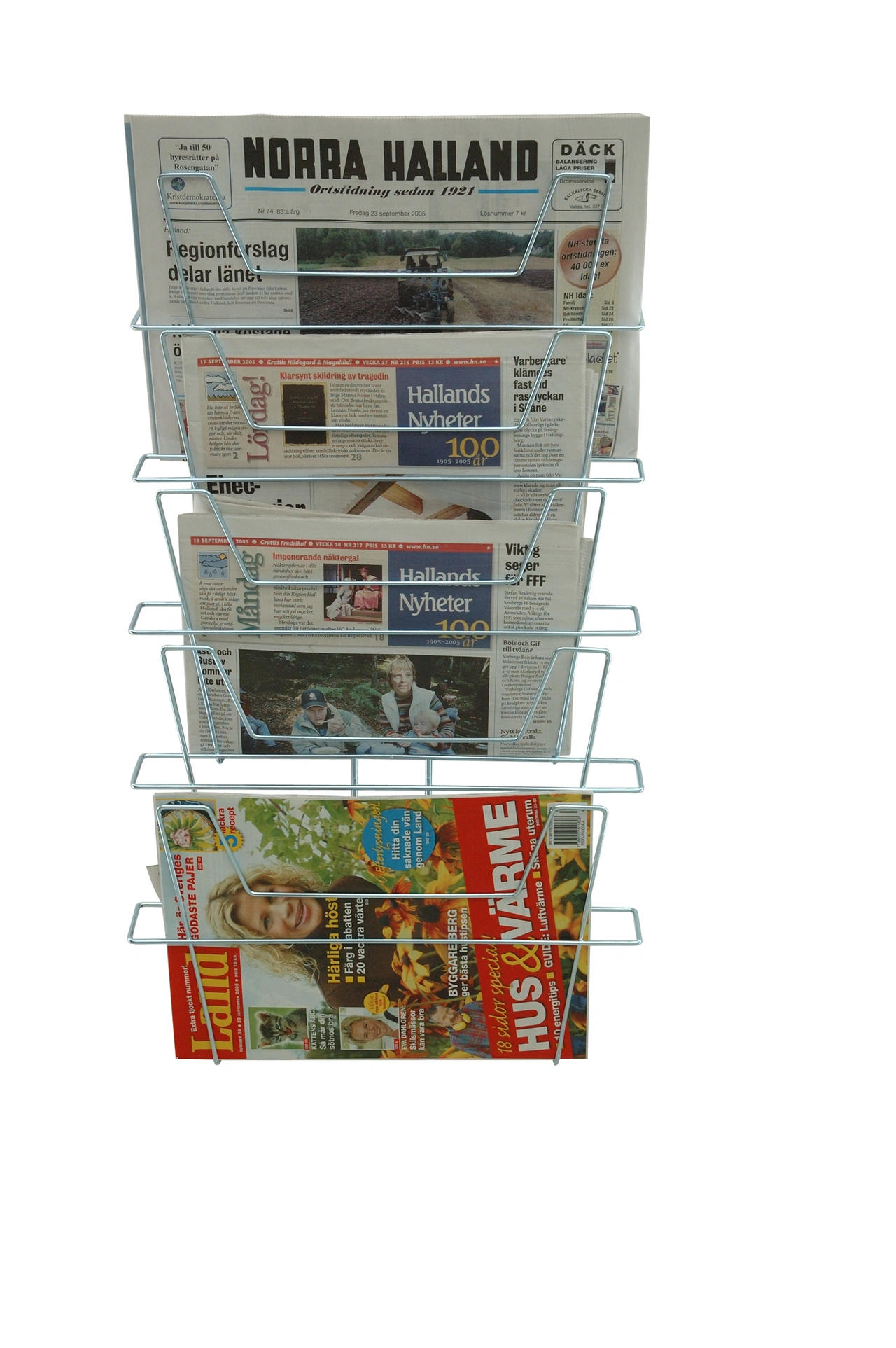Tidningsställ, Zink