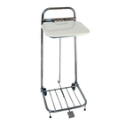Säckställ med vitt lock och pedal, 2 hjul, 125 L