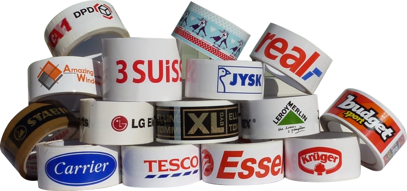 Trycktejp PVC Silent 50 mm, 2-färgstryck. 66 m/rle, 144 rle/fp