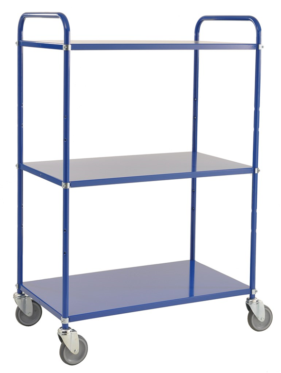 Hyllvagn Hög, 3-plan, Blå