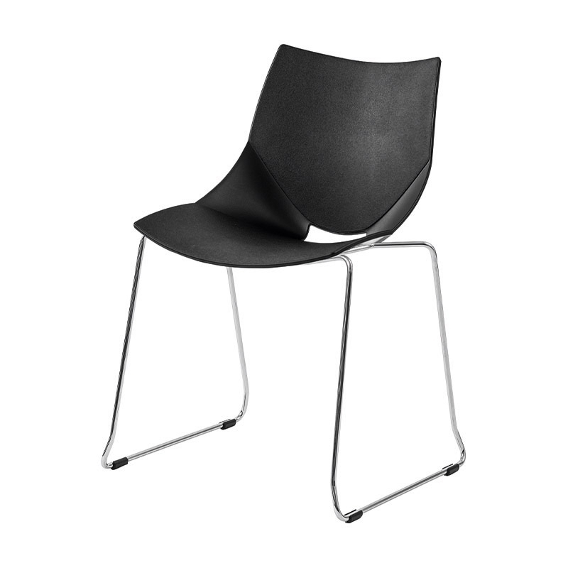 Stol Shell/Medstativ, Svart/Krom