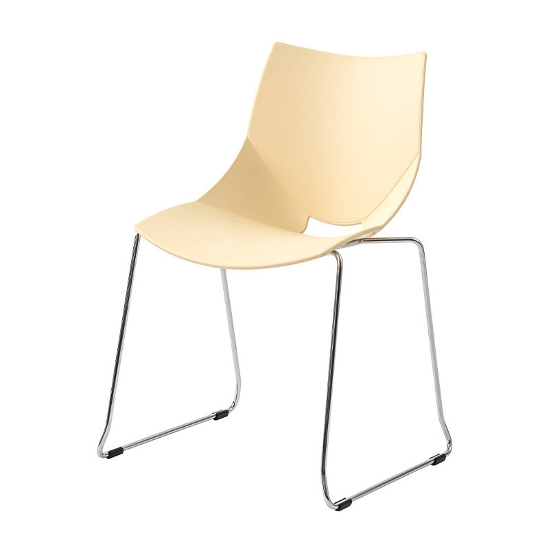 Stol Shell/Medstativ, Beige/Krom