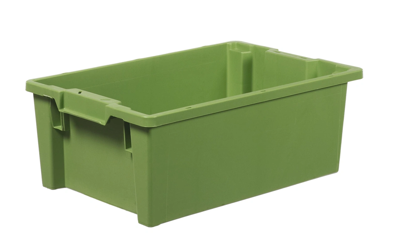 Stapelbar plastback 600x400x220 mm 40L Grön