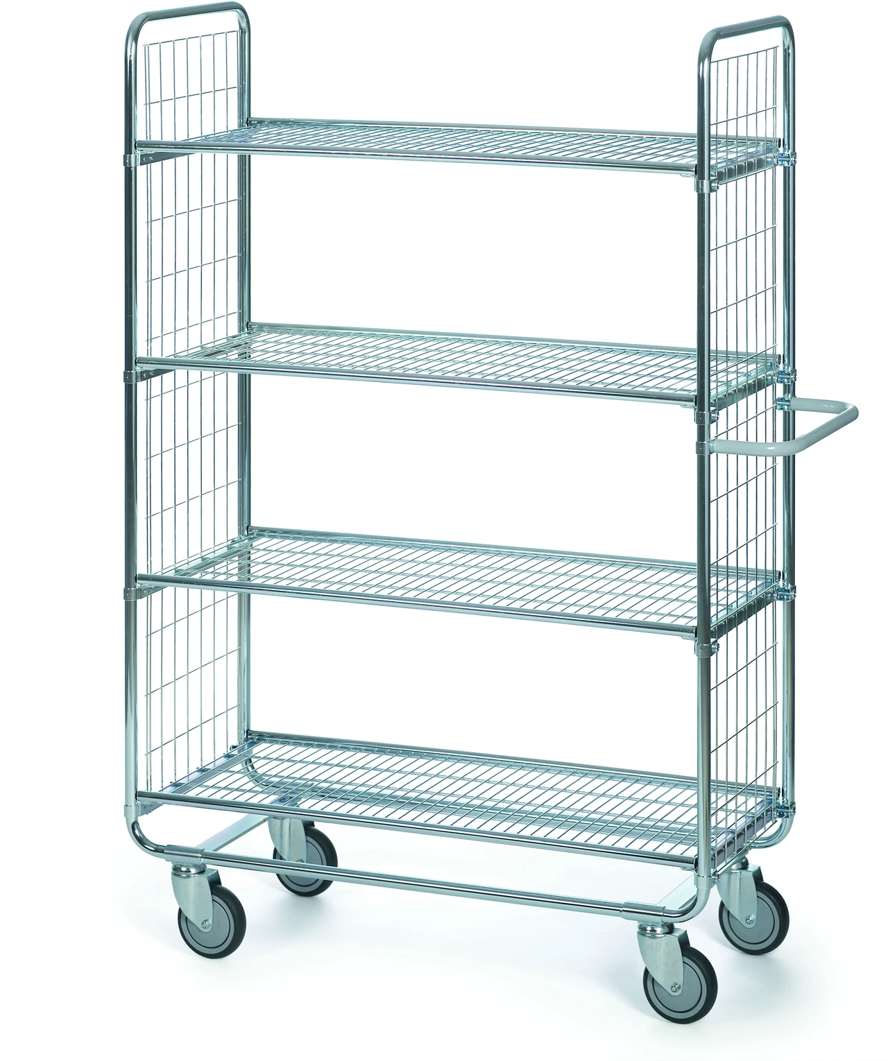 Hyllvagn 100 med galler 1200x450 4 hyllor