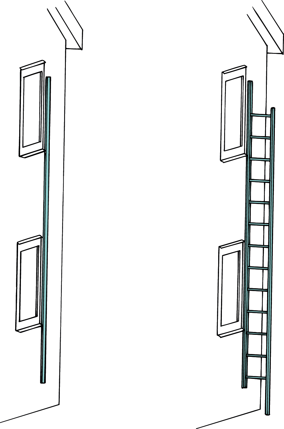 Brandstege fällbar 3,9 m