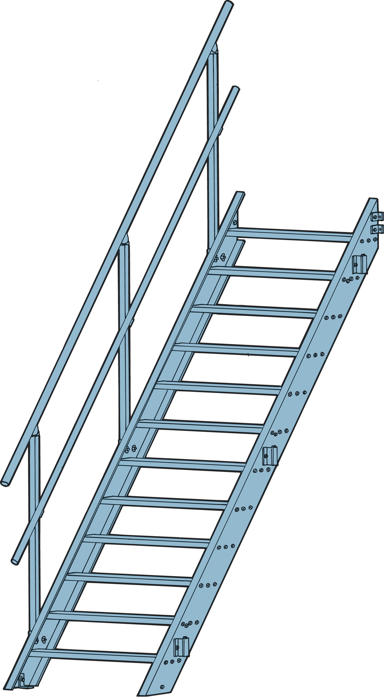 Räcke Aluminiumtrappa 900 12-steg