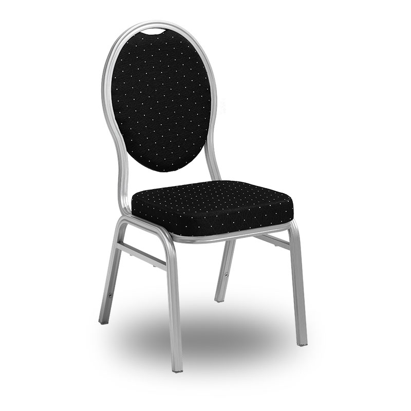 Class-stol i aluminium, svart/silver